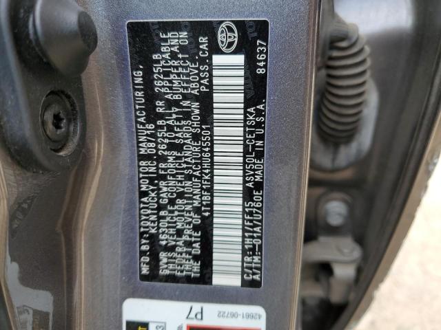 4T1BF1FK4HU645501 - 2017 TOYOTA CAMRY LE GRAY photo 13