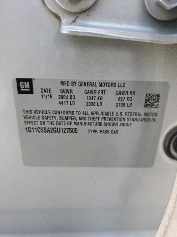 1G11C5SA2GU127505 - 2016 CHEVROLET MALIBU LIM LT ნაცრისფერი ფოტო 12