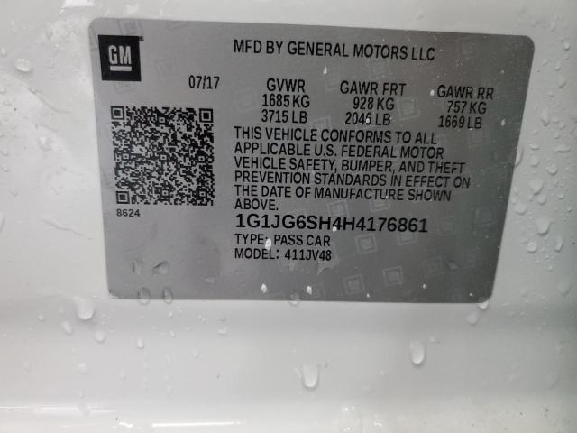 1G1JG6SH4H4176861 - 2017 CHEVROLET SONIC WHITE photo 13