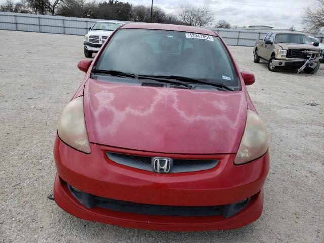 JHMGD38667S047026 - 2007 HONDA FIT S RED photo 5