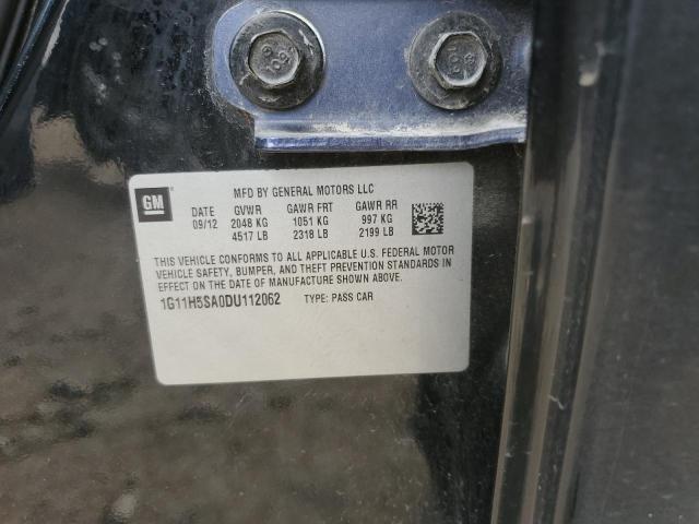 1G11H5SA0DU112062 - 2013 CHEVROLET MALIBU LTZ შავი ფოტო 12