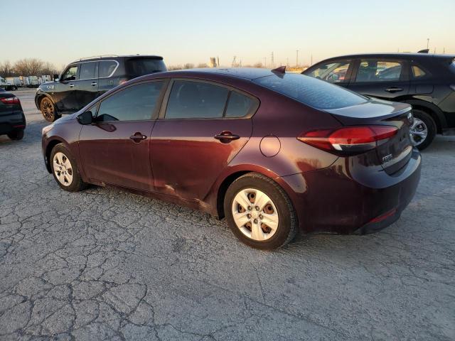 3KPFK4A78HE045584 - 2017 KIA FORTE LX BURGUNDY photo 2