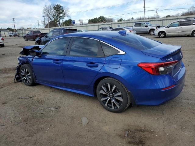 2HGFE1F7XNH320968 - 2022 HONDA CIVIC EX BLUE photo 2