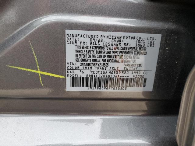 3N1AB8CV8RY218505 - 2024 NISSAN SENTRA SV GRAY photo 12