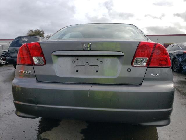 2HGES15544H572119 - 2004 HONDA CIVIC LX GRAY photo 6