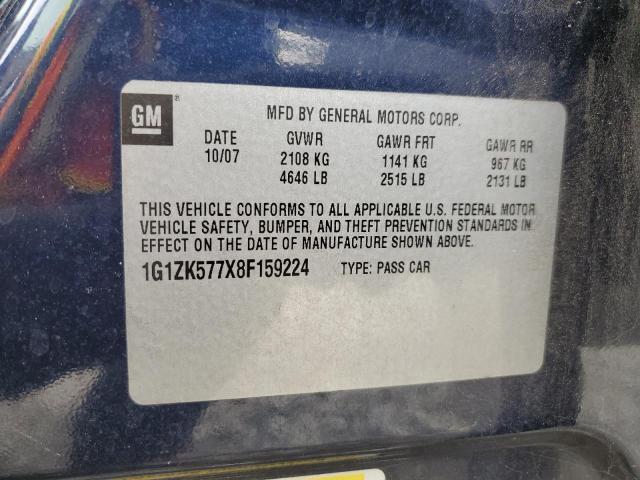 1G1ZK577X8F159224 - 2008 CHEVROLET MALIBU LTZ ლურჯი ფოტო 13