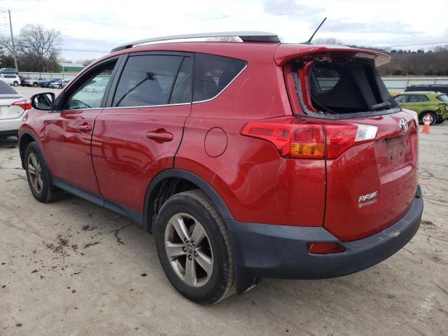 2T3WFREV6FW191946 - 2015 TOYOTA RAV4 XLE RED photo 2