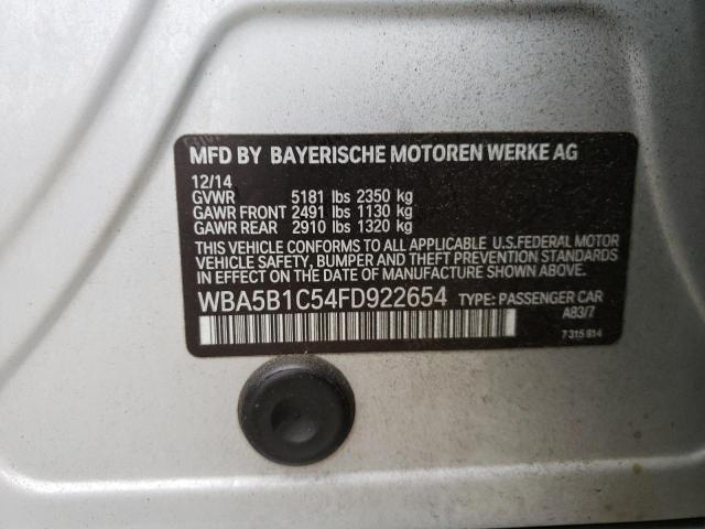 WBA5B1C54FD922654 - 2015 BMW 535 I SILVER photo 12