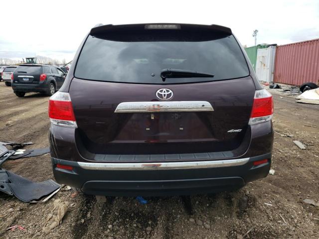 5TDDK3EH4DS176578 - 2013 TOYOTA HIGHLANDER LIMITED BURGUNDY photo 6