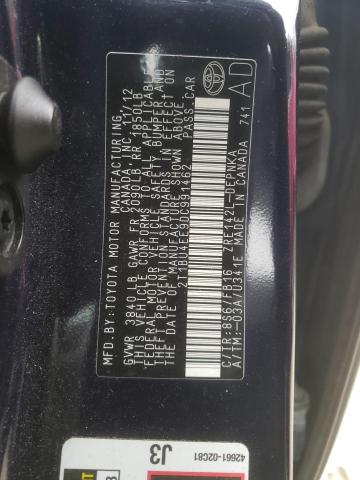 2T1BU4EE9DC991462 - 2013 TOYOTA COROLLA BASE BLUE photo 12