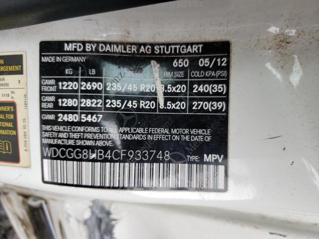 WDCGG8HB4CF933748 - 2012 MERCEDES-BENZ GLK 350 4MATIC WHITE photo 13