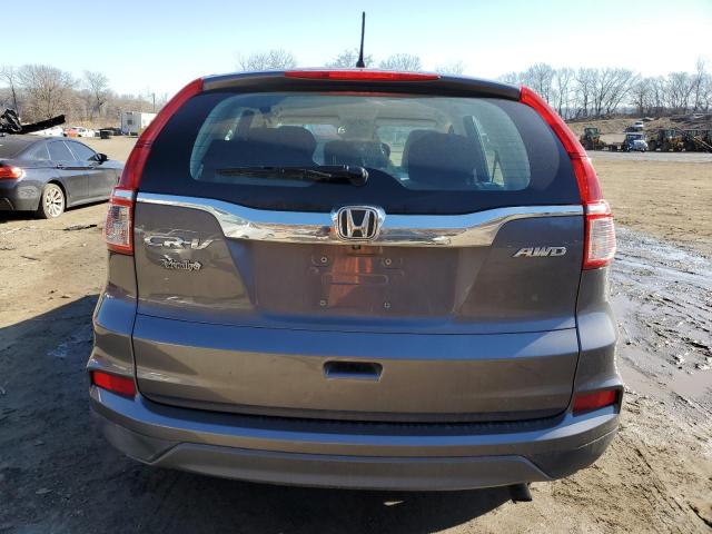 5J6RM4H31FL130906 - 2015 HONDA CR-V LX GRAY photo 6