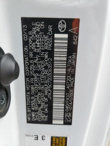 JTKJF5C72D3063512 - 2013 TOYOTA SCION TC 白色 照片 13