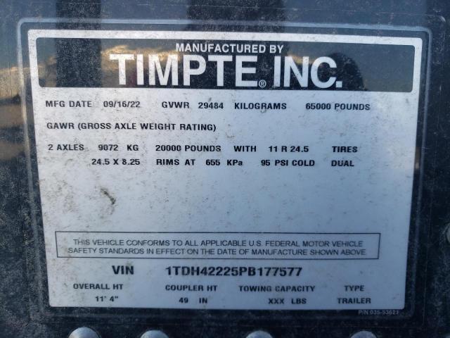 1TDH42225PB177577 - 2023 TIMP SEMI TRLR BLACK photo 10