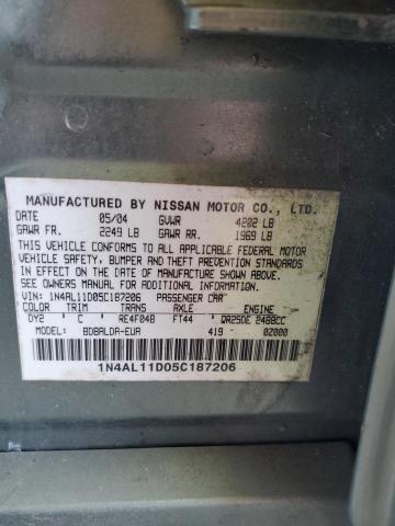 1N4AL11D05C187206 - 2005 NISSAN ALTIMA S GREEN photo 13