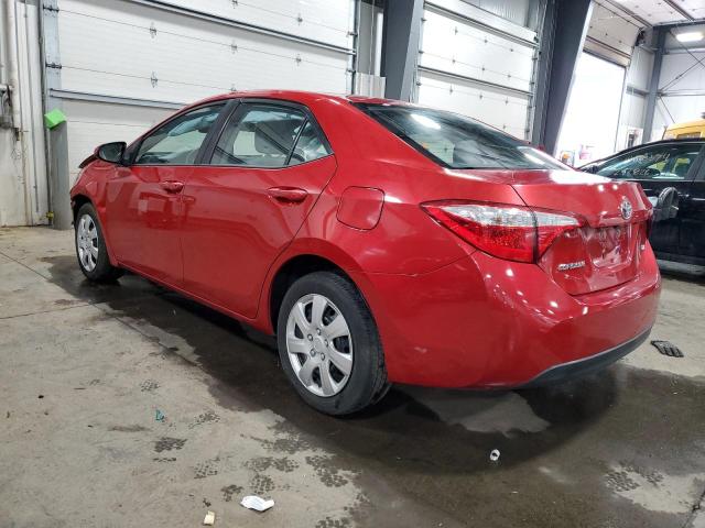 5YFBURHE9FP241300 - 2015 TOYOTA COROLLA L RED photo 2