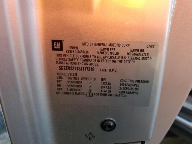 5GZEV33718J117219 - 2008 SATURN OUTLOOK XR ვერცხლისფერი ფოტო 13