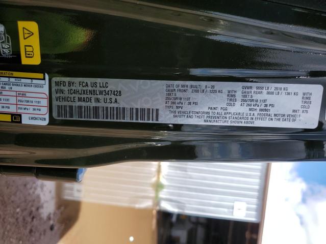 1C4HJXEN8LW347428 - 2020 JEEP WRANGLER U SAHARA GREEN photo 12