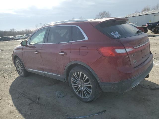2LMTJ8LR0GBL88133 - 2016 LINCOLN MKX RESERVE RED photo 2