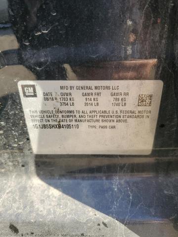 1G1JB5SHXH4105110 - 2017 CHEVROLET SONIC LS 黑色 照片 12