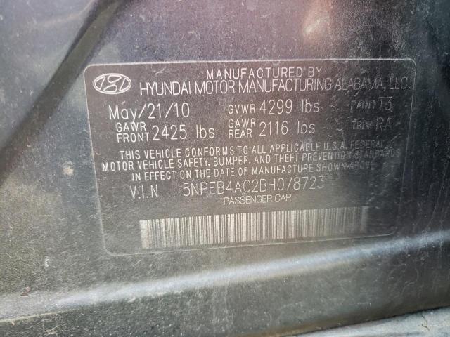 5NPEB4AC2BH078723 - 2011 HYUNDAI SONATA GLS TEAL photo 12