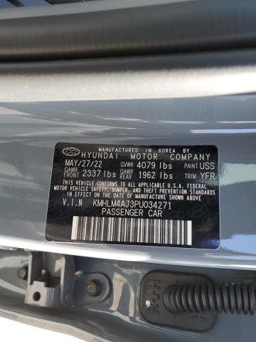 KMHLM4AJ3PU034271 - 2023 HYUNDAI ELANTRA BL GRAY photo 13