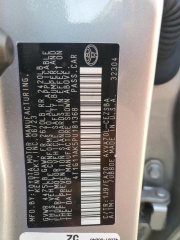 4T1G11AK5PU181368 - 2023 TOYOTA CAMRY SE NIGHT SHADE SILVER photo 12