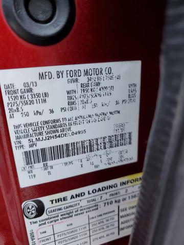 5LMJJ2H54DEL04995 - 2013 LINCOLN NAVIGATOR ბურგუნდია ფოტო 13