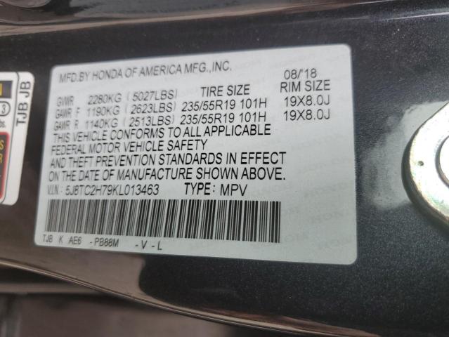 5J8TC2H79KL013463 - 2019 ACURA RDX ADVANCE GRAY photo 13