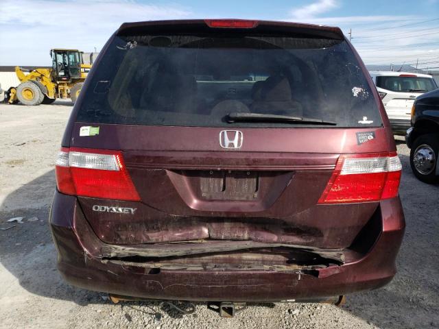 5FNRL384X7B107902 - 2007 HONDA ODYSSEY EX MAROON photo 6