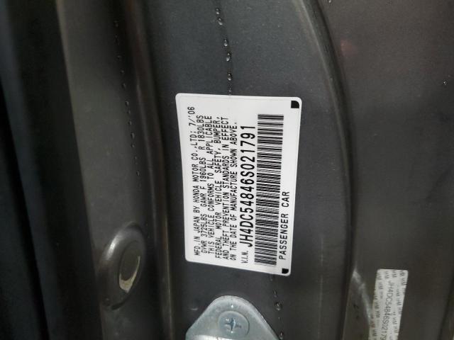 JH4DC54846S021791 - 2006 ACURA RSX GRAY photo 12