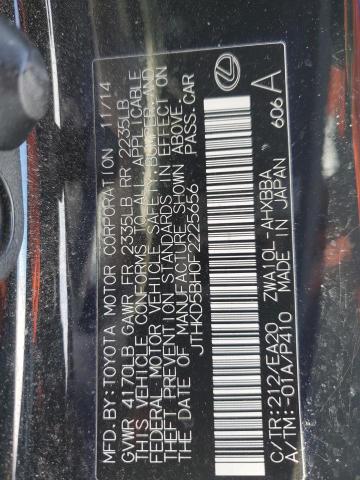 JTHKD5BH0F2225656 - 2015 LEXUS CT 200 BLACK photo 13