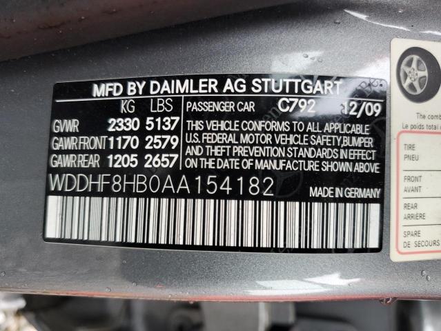 WDDHF8HB0AA154182 - 2010 MERCEDES-BENZ E 350 4MATIC SILVER photo 12