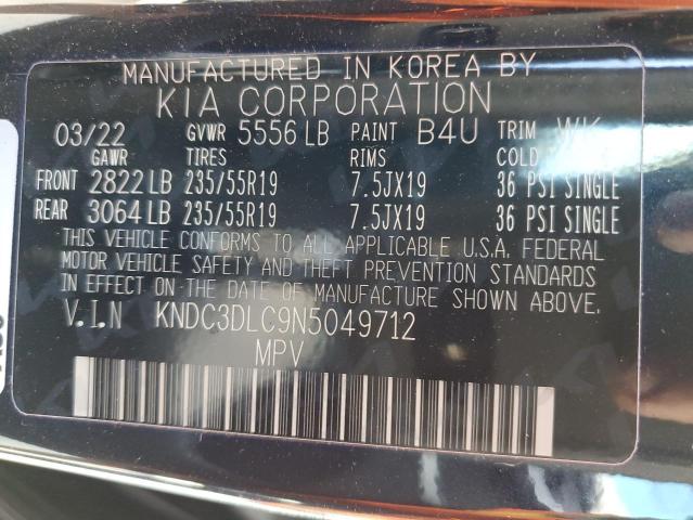 KNDC3DLC9N5049712 - 2022 KIA EV6 LIGHT BLACK photo 14