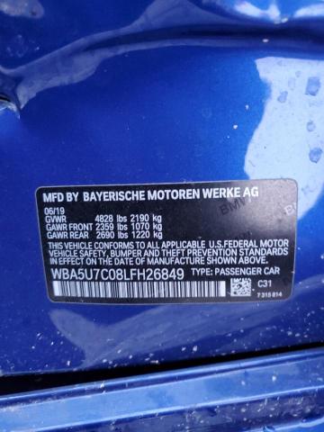 WBA5U7C08LFH26849 - 2020 BMW M340I BLUE photo 12