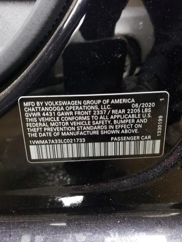 1VWMA7A33LC021733 - 2020 VOLKSWAGEN PASSAT R-LINE Qara foto 12