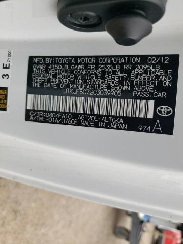 JTKJF5C72C3039905 - 2012 TOYOTA SCION TC 白色 照片 12