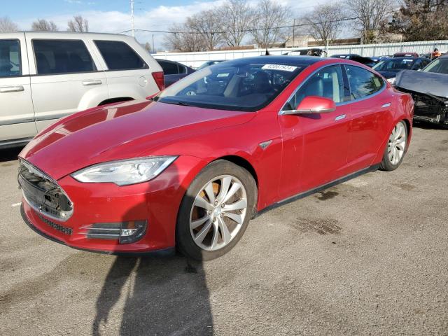 5YJSA1CP9DFP21106 - 2013 TESLA MODEL S RED photo 1