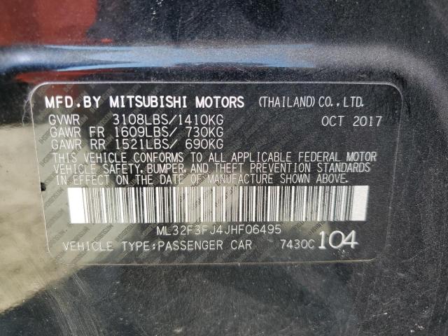 ML32F3FJ4JHF06495 - 2018 MITSUBISHI MIRAGE G4 ES Черный фото 12
