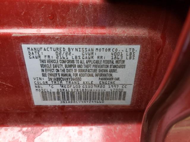 3N1AB8CV4NY244660 - 2022 NISSAN SENTRA SV RED photo 12