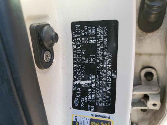 KNDJT2A56C7477657 - 2012 KIA SOUL CREAM photo 12