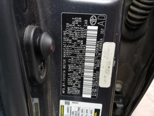 2T1KE40E79C010945 - 2009 TOYOTA COROLLA MA S CHARCOAL photo 13