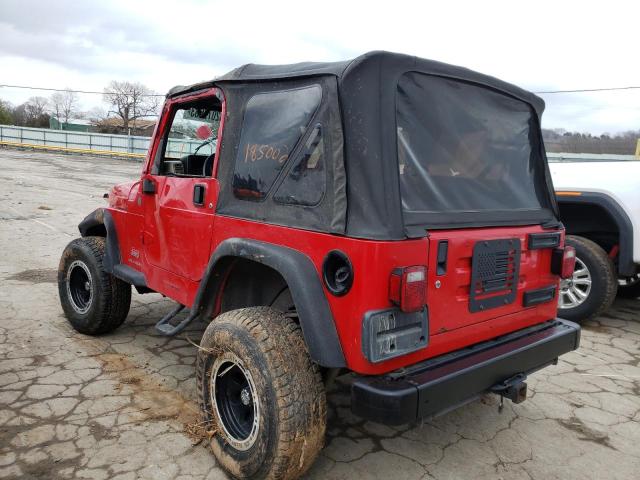 1J4FA29154P783435 - 2004 JEEP WRANGLER / SE RED photo 2