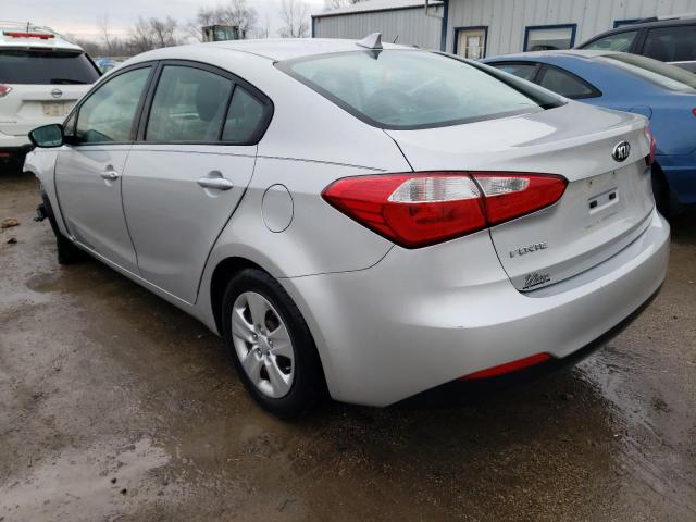 KNAFK4A69G5455891 - 2016 KIA FORTE LX SILVER photo 2