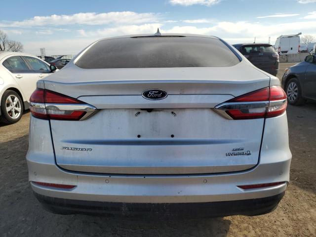 3FA6P0LU7KR204629 - 2019 FORD FUSION SE SILVER photo 6