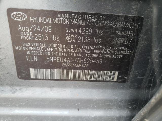 5NPEU4AC7AH625459 - 2010 HYUNDAI SONATA SE GRAY photo 12