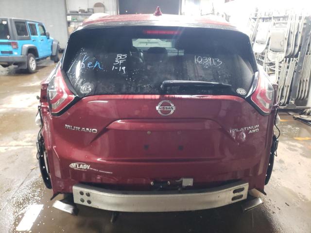 5N1AZ2MH0HN125127 - 2017 NISSAN MURANO S BURGUNDY photo 6