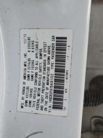 1HGCR2F87EA061022 - 2014 HONDA ACCORD EXL WHITE photo 12