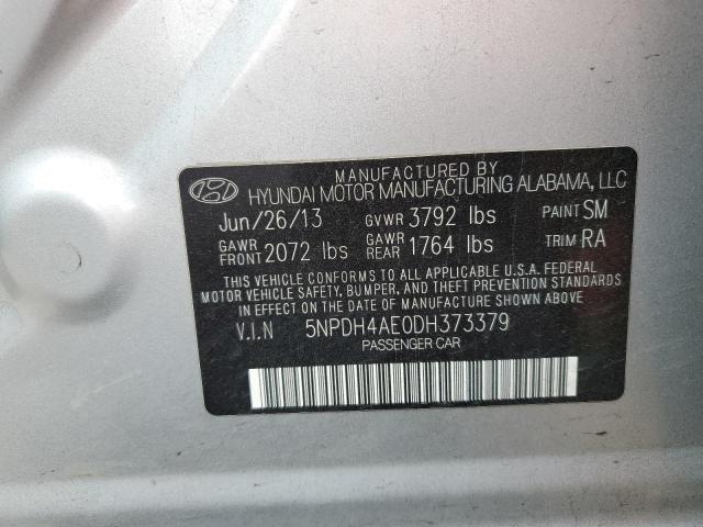 5NPDH4AE0DH373379 - 2013 HYUNDAI ELANTRA GLS SILVER photo 12