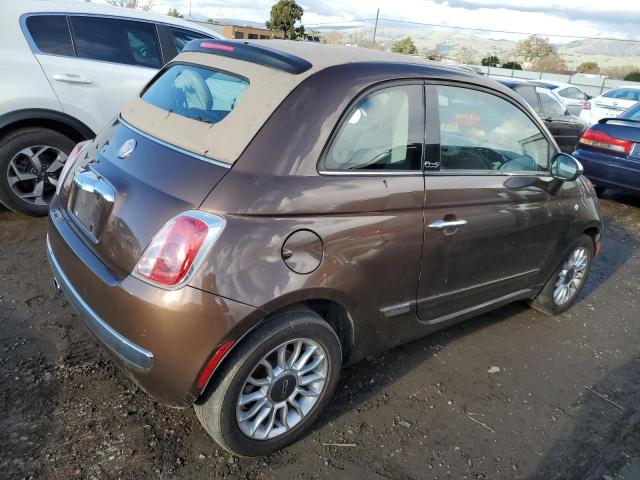 3C3CFFER1CT123131 - 2012 FIAT 500 LOUNGE BROWN photo 3